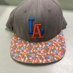 Gray and Floral Cap